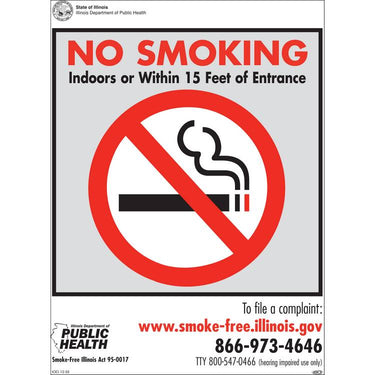 ZING No Smoking Decal, 7X5, 2/PK- Model 1848D